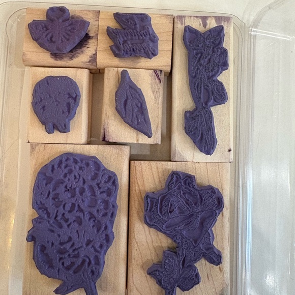 Stampin' Up! Flower Garden Set 7 Wood Stamps 2004 - Picture 4 of 4